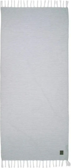Greenwich Polo Club Beach Towel Pareo Cotton Gray with Fringes 80x170cm