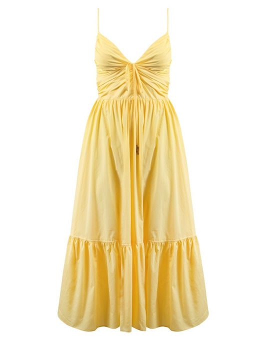 Michael Kors Sommer Midi Damenkleid Gelb