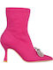 Ghete Dama Ankle cu Toc Înalt Fucsia