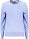 Women's Long Sleeve Cotton Sweater Azure