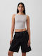 Women's Cotton Sleeveless Crop Top Light Heather Gray