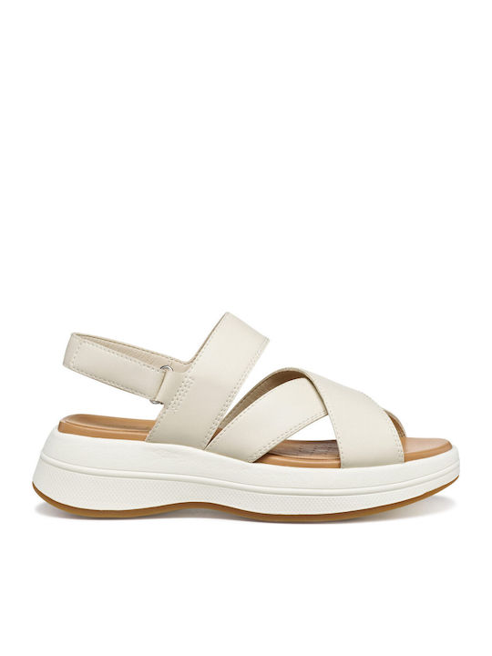 Geox Spherica Flache Damen Sandalen Beige
