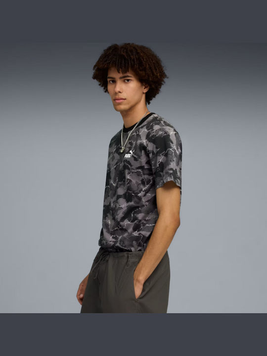 PUMA Aop Polo Bluză Cu Mânecă Scurtă Gri