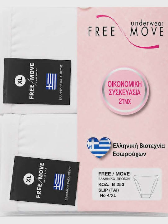 Free Move Baumwoll Damen-Slips 2er Pack Weiße