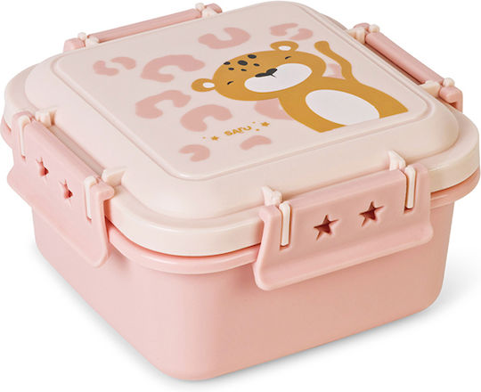 Saro "click & Go!" Born To Be Wild Πλαστικό Παιδικό Δοχείο Φαγητού 0.65lt Ροζ