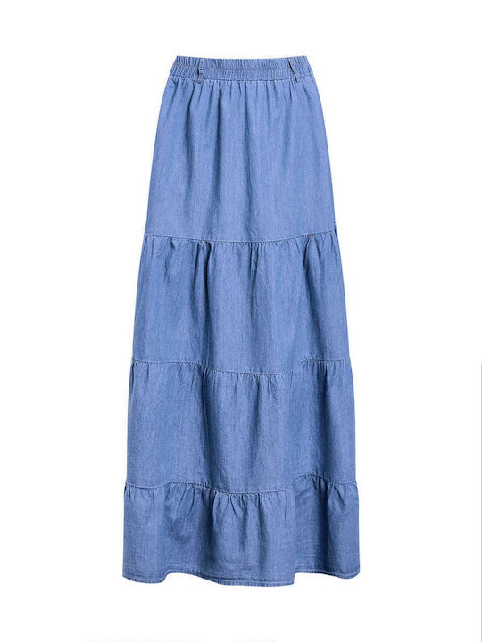 Celestino Γυναικεία Φούστα Μάξι Denim Όψη Loose Fit Μπλε