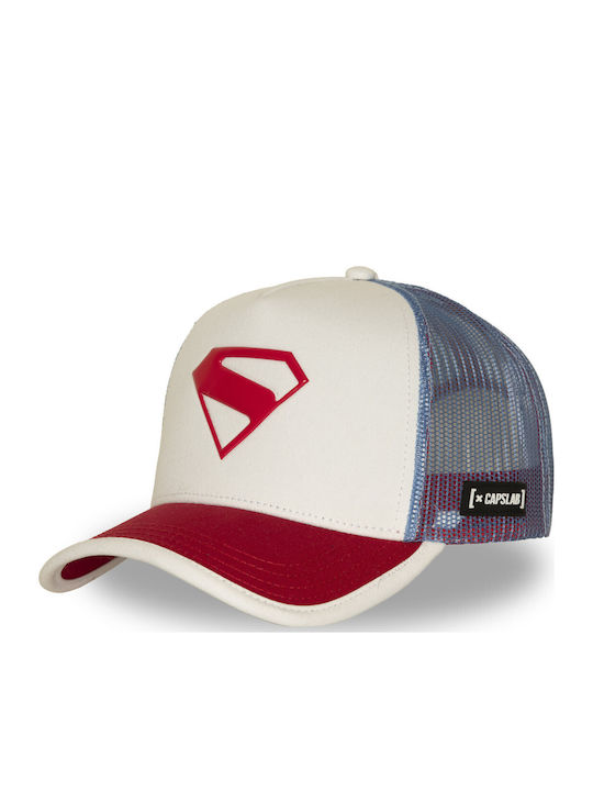 Superman Trucker Cap Cream Red Blue Capslab Superman Trucker Cap Cream Red Blue Capslab