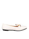 Leather Women's Loafers In White Color