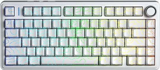 Aula F75HE Ασύρματο Gaming Πληκτρολόγιο 75% με Magnetic διακόπτες και RGB φωτισμό (Αγγλικό US) Λευκό