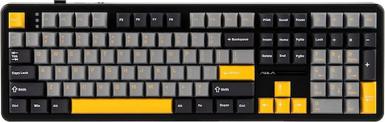 Aula F108 Ασύρματο Gaming Μηχανικό Πληκτρολόγιο με Custom διακόπτες και RGB φωτισμό (Αγγλικό US)