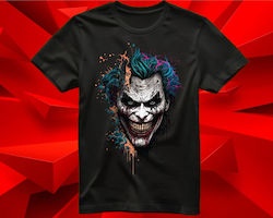Men's Black T-shirt Joker Design Dp7568