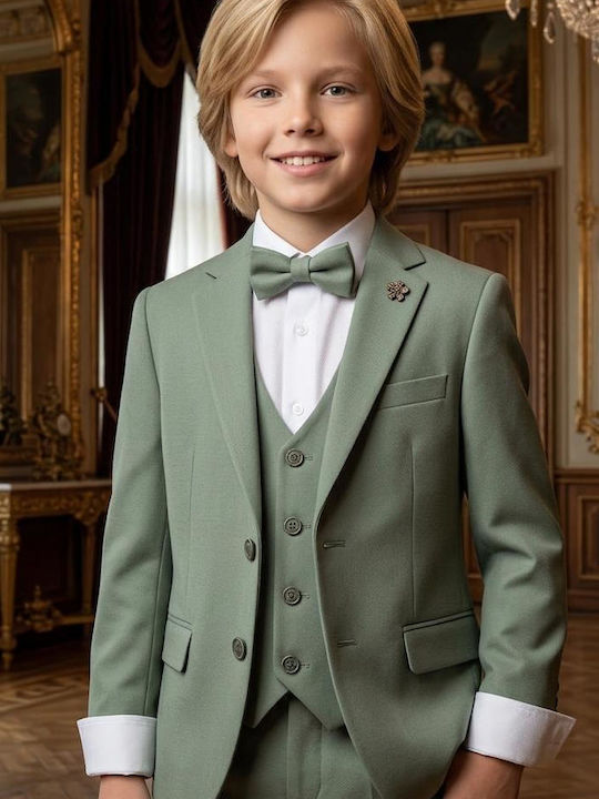 Costum De Botez Pentru Băiat Verde