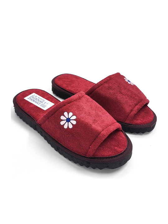 Terry Winter Women's Slippers Sliders Burgundy