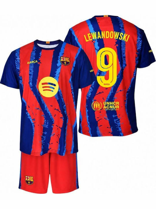 Fc Barcelona Robert Lewandowski Set Shirt Shorts Junior Box 2025/26 Bc59el