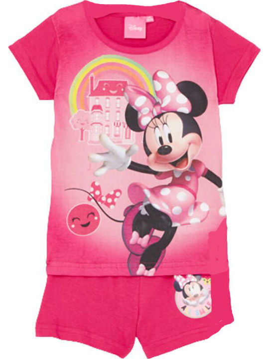 Minnie Mouse Παιδική Πιτζάμα Καλοκαιρινή Φούξια Minnie Mouse Παιδική Πιτζάμα Καλοκαιρινή Φούξια