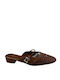 Mules With Heel In Tabac Brown Colour DMS313-23-TABAC