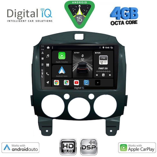 Digital IQ Ηχοσύστημα Αυτοκινήτου για Mazda 2 2007-2014 (Bluetooth/USB/WiFi/GPS/Apple-Carplay/Android-Auto) με Οθόνη Αφής 9"