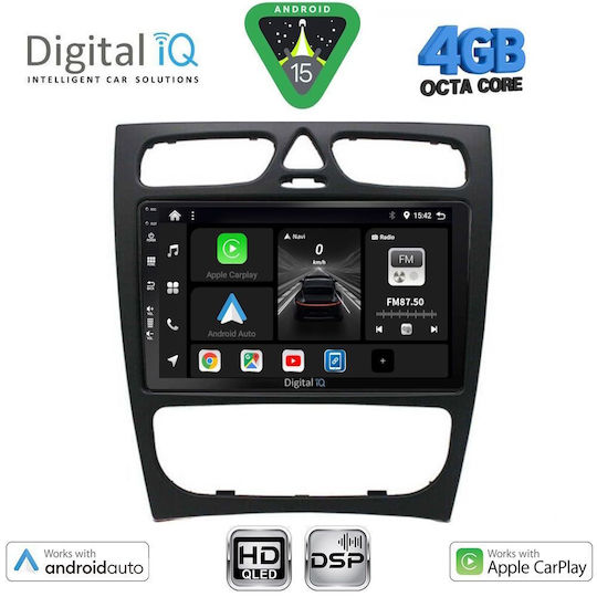 Digital IQ Car Audio System for Mercedes-Benz C Class 1999-2004 Bluetooth USB WiFi GPS Apple CarPlay Android Auto with 9" Touch Screen