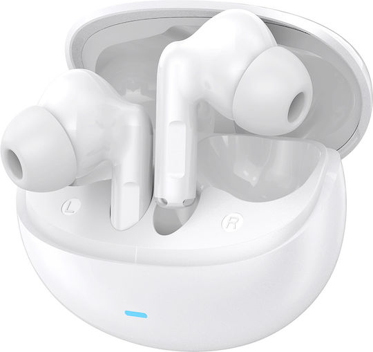 Celebrat W80 In-ear Bluetooth Handsfree Headphones with Sweat Resistance and Charging Case White