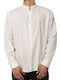 Long Sleeve Linen Shirt in Regular Fit White