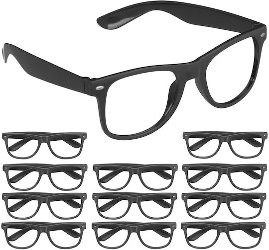 Relaxdays 12x Black Party Glasses Black 4.5x15x14.5 Cm