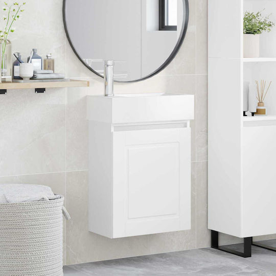 vidaXL Bathroom Vanity Unit with Sink M45.5xD22.5xH84cm White
