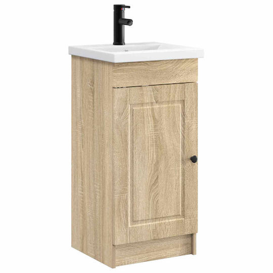 vidaXL Πάγκος με Νιπτήρα & Καθρέπτη Μ42xΒ40xΥ84.5cm Καφέ