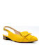 Balerini Din Piele Pentru Femei Slingback Cu Curea În Culoare Galbenă