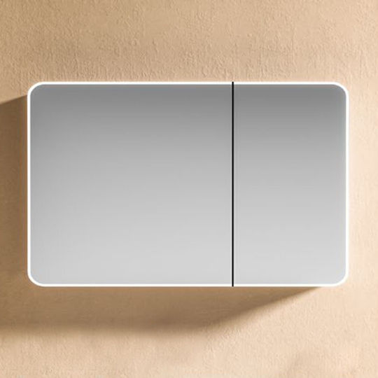 Martin Oglindă de Baie cu Lumini LED 90x70cm Gri