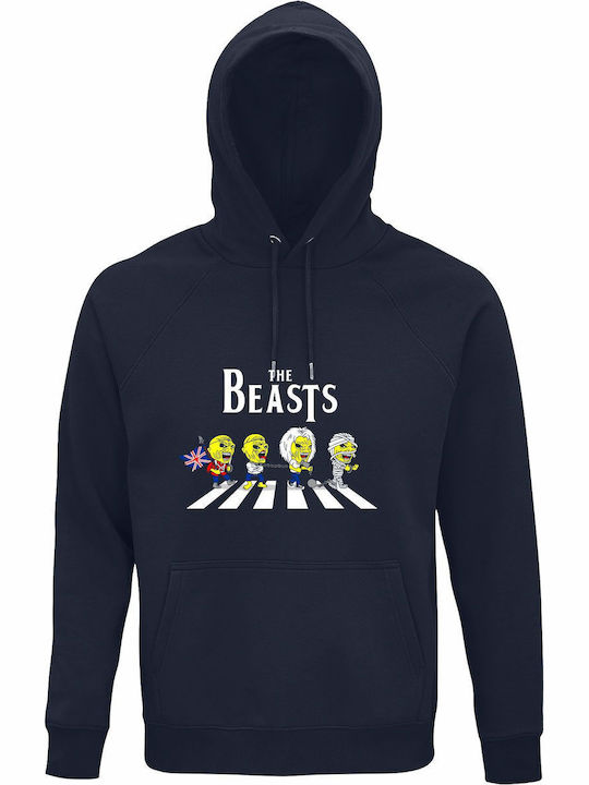 Блуза с Качулка Органичен Унисекс Iron Maiden Walk Beasts Тъмносин Френски