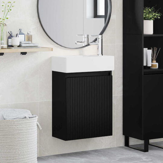 vidaXL Плот с Мивка 45.5x22.5x84 см Черен