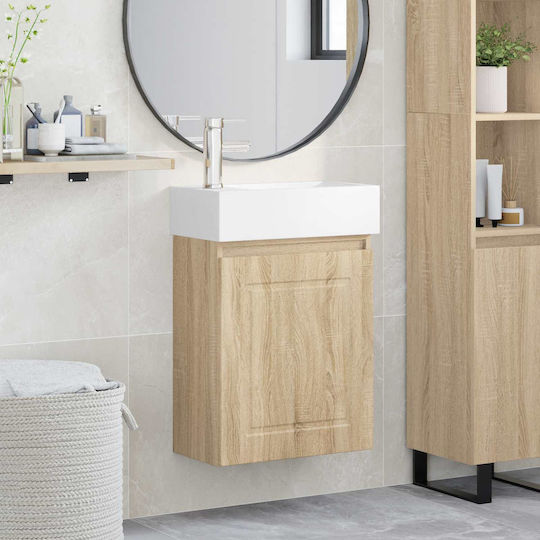 vidaXL Πάγκος με Νιπτήρα Μ45.5xΒ22.5xΥ84cm Καφέ