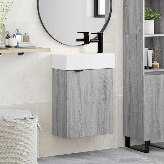 vidaXL Πάγκος με Νιπτήρα Μ45.5xΒ22.5xΥ84cm Γκρι