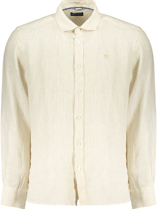 North Sails Long Sleeve Linen Shirt Beige