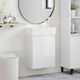 vidaXL Плот със Смесител 45.5x22.5x84 см Бял