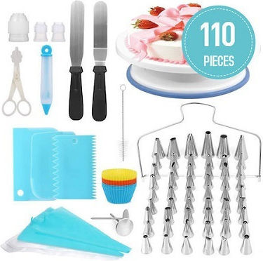 Set Konditoreiwerkzeuge aus Rostfreiem Stahl 28x7.5cm 110 Stück
