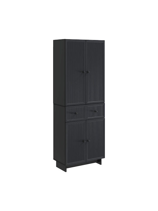 Black Bookcases (2 Pieces) 66x34.5x90cm