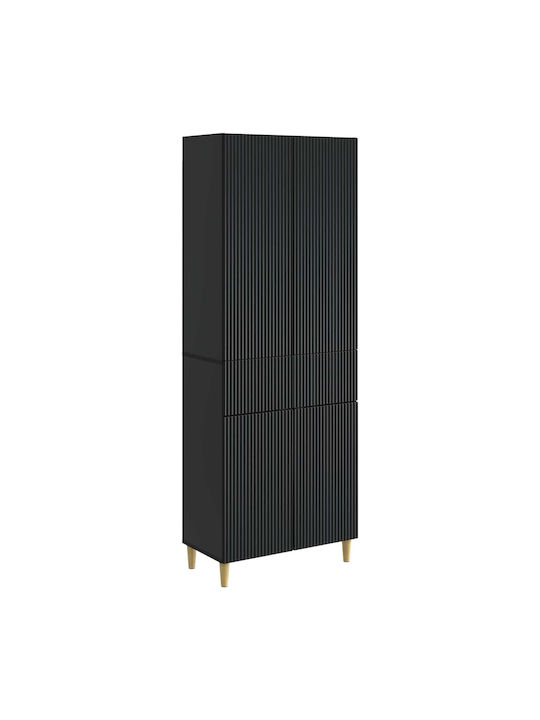 Βιβλιοθήκες Μαύρες (2τμχ) 66x34.5x90εκ.