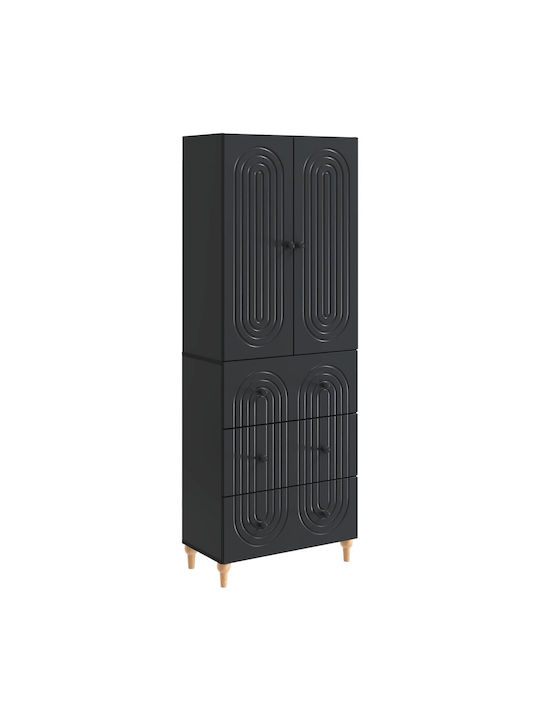 Black Bookcases (2 Pieces) 66x34.5x90cm