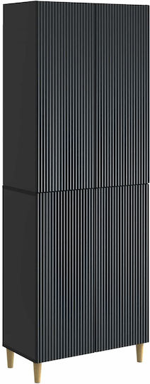 Βιβλιοθήκες Μαύρες (2τμχ) 66x34.5x90εκ.