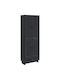 Wall Mounted Living Room Cabinet Made of Particle Board Black 66x34.5x95cm