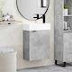 vidaXL Плот със Смесител 45.5x22.5x84 см Сив