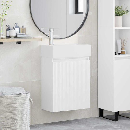 vidaXL Баня маса със смесител М45.5xД22.5xВ84см Бяла
