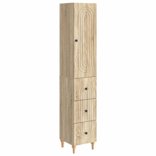 vidaXL Στήλη Μπάνιου Τοίχου Μ33xΒ34.5xΥ90cm Καφέ