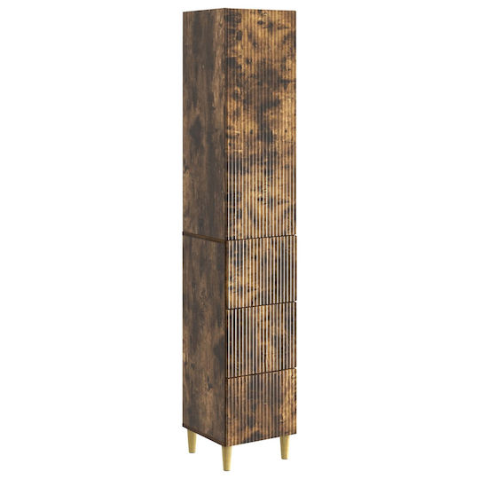 vidaXL Стенна Колона За Баня 33x34.5x90см Кафява