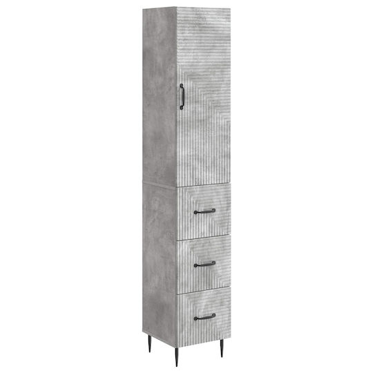 vidaXL Στήλη Μπάνιου Τοίχου Μ33xΒ34.5xΥ90cm Γκρι