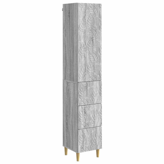 vidaXL Bathroom Column Cabinet Wall Hung M33xD34.5xH90cm Sonoma