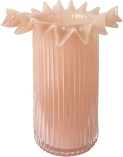 Vază Froufrou Roz Sticlă Opalină H 26 Cm Ø 17,5 Cm