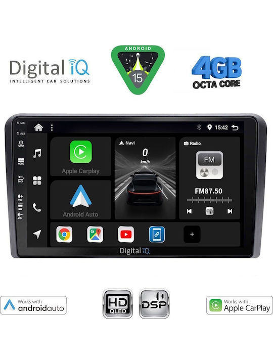 Digital IQ Car Audio System for Audi A3 2003-2012 Bluetooth USB WiFi GPS Apple CarPlay Android Auto with 9" Touch Screen