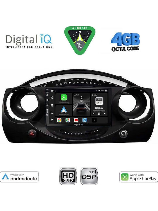 Digital IQ Auto-Audiosystem für Mini Cooper 2000-2006 (Bluetooth/USB/Eingebautes Wi-Fi / 3G/GPS/Apple CarPlay/Android Auto) mit Touchscreen 9 Zoll